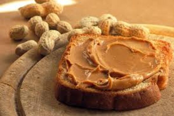 Peanut butter with bread or crackers.