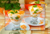 Mint yogurt with oranges