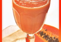 Glass of fresh papaya smoothie